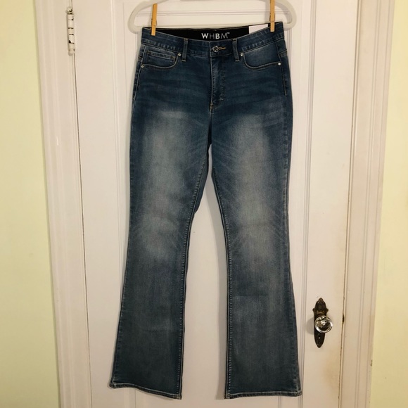 NWT WHBM Mid Rise Slim Boot Cut Jeans White House Black Market - Picture 2 of 5
